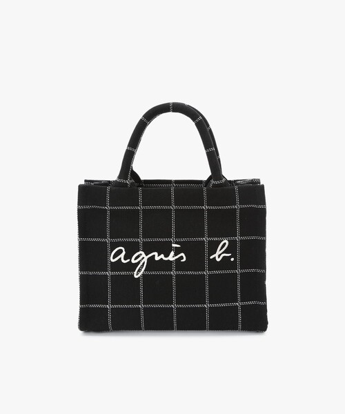 agnes b.(アニエスベー)の「チェック スモール トートバッグ ZAX03A-01(トートバッグ・レディース・ブラック・FREE)」の1枚目の写真