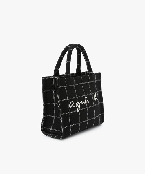 agnes b.(アニエスベー)の「チェック スモール トートバッグ ZAX03A-01(トートバッグ・レディース・ブラック・FREE)」の3枚目の写真