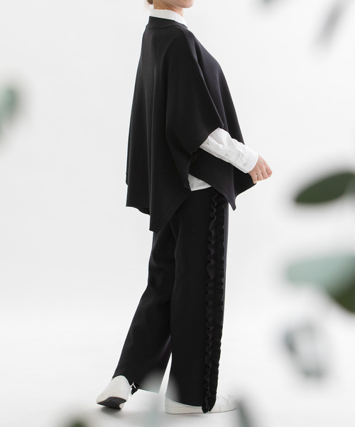 nop de nod(ノップドゥノッド)の「プレーティング総針フリルパンツ(その他パンツ・レディース・キャメル/グレー/ブラック・M)」の12枚目の写真