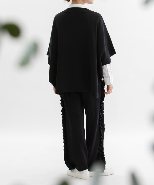 nop de nod(ノップドゥノッド)の「プレーティング総針フリルパンツ(その他パンツ・レディース・キャメル/グレー/ブラック・M)」の13枚目の写真