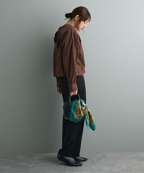 CRAFT STANDARD BOUTIQUE（クラフトスタンダードブティック）の「梯子レースフード付きブラウス（シャツ/ブラウス・レディース・ブラウン/ホワイト/チャコールグレー・FREE）」の9枚目の写真