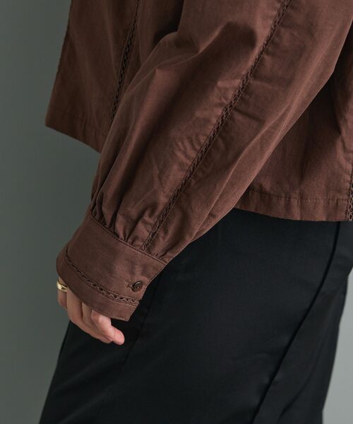 CRAFT STANDARD BOUTIQUE（クラフトスタンダードブティック）の「梯子レースフード付きブラウス（シャツ/ブラウス・レディース・ブラウン/ホワイト/チャコールグレー・FREE）」の13枚目の写真