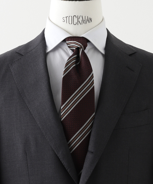 EDIFICE（エディフィス）の「Holliday & Brown(ホリデー & ブラウン)  ダブル ストライプ タイ（ネクタイ・メンズ・ブラック系その他/ボルドー・FREE）」の2枚目の写真