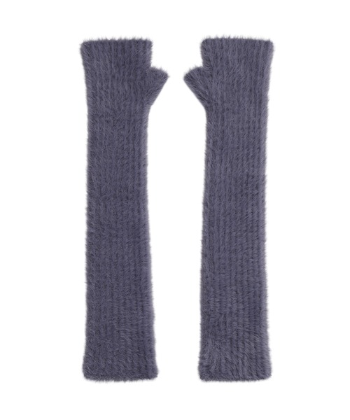 JOHN LAWRENCE SULLIVAN(ジョンローレンスサリバン)の「RIBED SHAGGY FINGERLESS KNIT GLOVES(手袋・レディース・ブラック/グレー・ONE SIZE)」の2枚目の写真