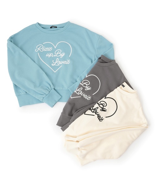 by LOVEiT（バイラビット）の「ハートロゴプルオーバー（スウェット・キッズ・ブルー/アイボリー/チャコール・140cm/120cm/130cm/150cm/160cm）」の6枚目の写真