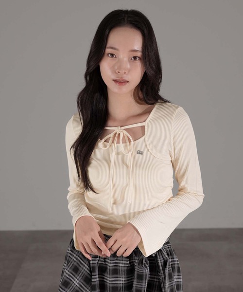 apres jour mignon(アプレジュールミニョン)の「ボレロ風トップス(Tシャツ/カットソー・レディース・ブラウン系その他/アイボリー/ブラック・X-LARGE/フリー)」の15枚目の写真