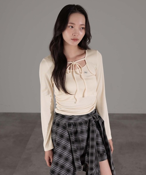 apres jour mignon(アプレジュールミニョン)の「ボレロ風トップス(Tシャツ/カットソー・レディース・ブラウン系その他/アイボリー/ブラック・X-LARGE/フリー)」の12枚目の写真