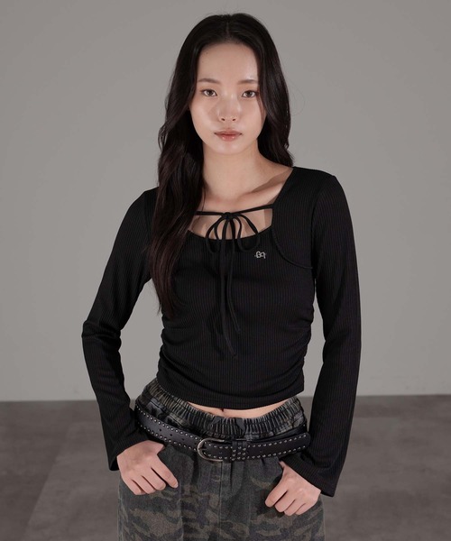 apres jour mignon(アプレジュールミニョン)の「ボレロ風トップス(Tシャツ/カットソー・レディース・ブラウン系その他/アイボリー/ブラック・X-LARGE/フリー)」の19枚目の写真