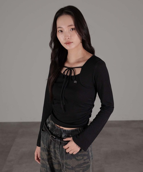 apres jour mignon(アプレジュールミニョン)の「ボレロ風トップス(Tシャツ/カットソー・レディース・ブラウン系その他/アイボリー/ブラック・X-LARGE/フリー)」の20枚目の写真