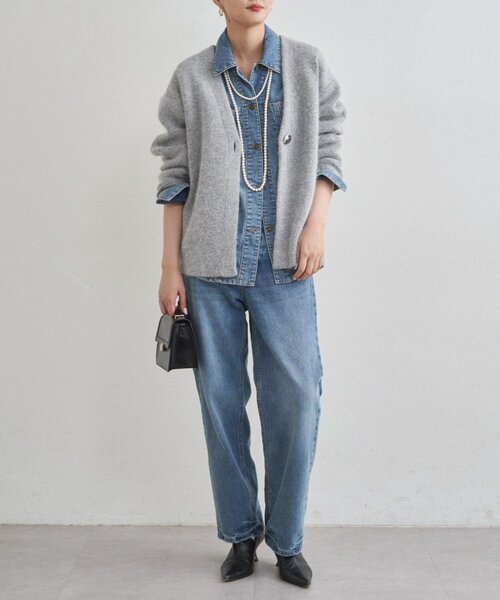 【タグ付き新品未使用】ラウンジドレス　接結ニットコート　グレー 接結ニットコート（その他アウター）｜LOUNGEDRESS（ラウンジドレス