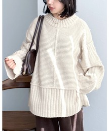 reca | モックネックワイドリブ切替ニット(ニット/セーター)