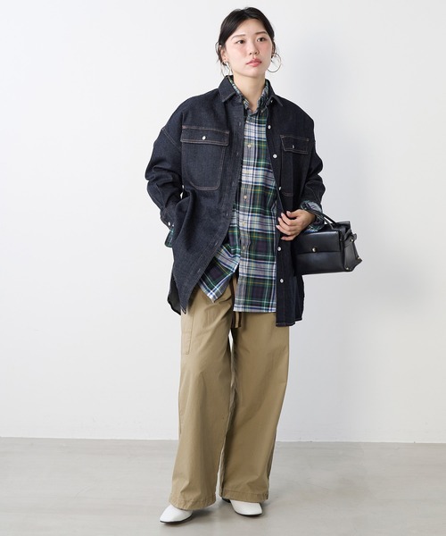 Healthy denim(ヘルシーデニム)の「【Healthy DENIM】デニムビックシャツ-Almond Super big Shirt(シャツ/ブラウス・レディース・インディゴブルー・0)」の7枚目の写真