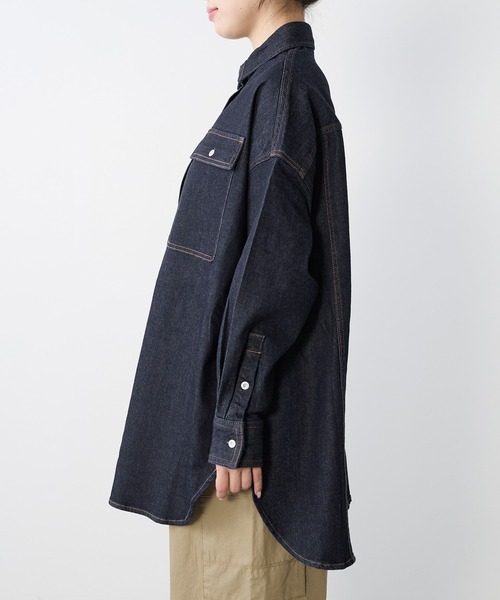 Healthy denim(ヘルシーデニム)の「【Healthy DENIM】デニムビックシャツ-Almond Super big Shirt(シャツ/ブラウス・レディース・インディゴブルー・0)」の14枚目の写真