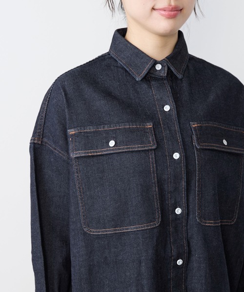 Healthy denim(ヘルシーデニム)の「【Healthy DENIM】デニムビックシャツ-Almond Super big Shirt(シャツ/ブラウス・レディース・インディゴブルー・0)」の16枚目の写真