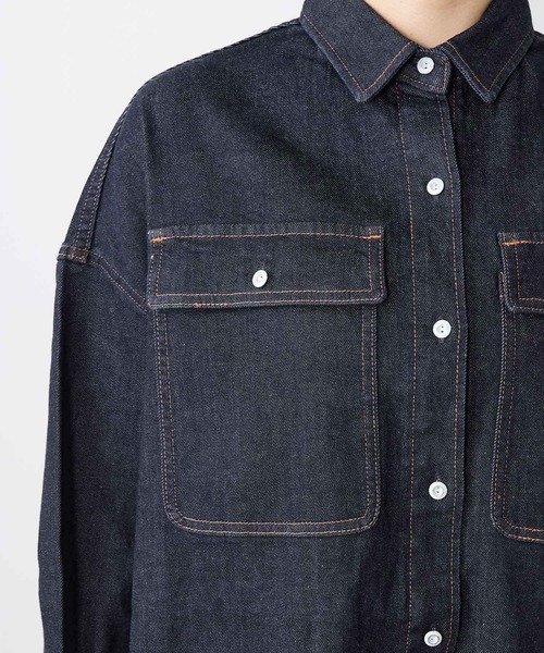 Healthy denim(ヘルシーデニム)の「【Healthy DENIM】デニムビックシャツ-Almond Super big Shirt(シャツ/ブラウス・レディース・インディゴブルー・0)」の17枚目の写真