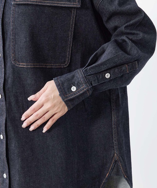 Healthy denim(ヘルシーデニム)の「【Healthy DENIM】デニムビックシャツ-Almond Super big Shirt(シャツ/ブラウス・レディース・インディゴブルー・0)」の18枚目の写真
