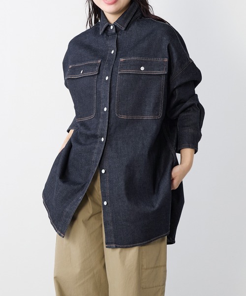 Healthy denim(ヘルシーデニム)の「【Healthy DENIM】デニムビックシャツ-Almond Super big Shirt(シャツ/ブラウス・レディース・インディゴブルー・0)」の21枚目の写真