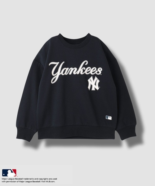 MLB(メジャーリーグベースボール)の「MLB チームロゴトレーナー(スウェット・キッズ・ブラック/ブルー/ネイビー・160/150/140/130)」の3枚目の写真