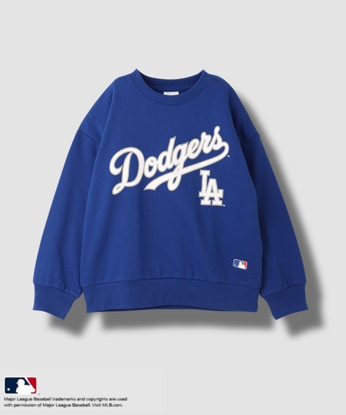 MLB(メジャーリーグベースボール)の「MLB チームロゴトレーナー(スウェット・キッズ・ブラック/ブルー/ネイビー・160/150/140/130)」の2枚目の写真