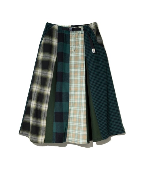 セール】ネルチェック パッチワークスカート W（スカート）｜go slow