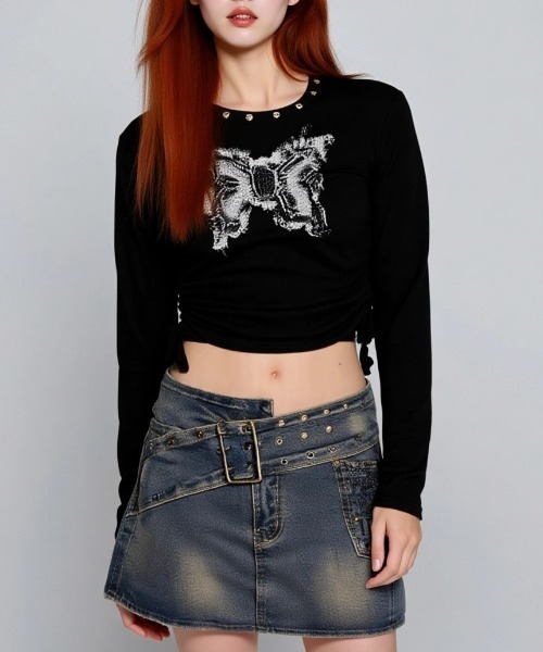 【美品】エムズグレーシー♡スタンドカラー　へプラムショートジャケット　42 セール】 スタンドカラーラムウールコート （ダッフルコート