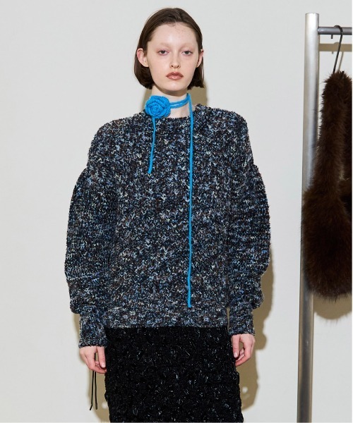 MAISON SPECIAL（メゾンスペシャル）の「2way Neck Melange Knit Pullover / 2WAYネックメランジニット（ニット/セーター・レディース・ブラック/ブルー/レッド・FREE）」の2枚目の写真