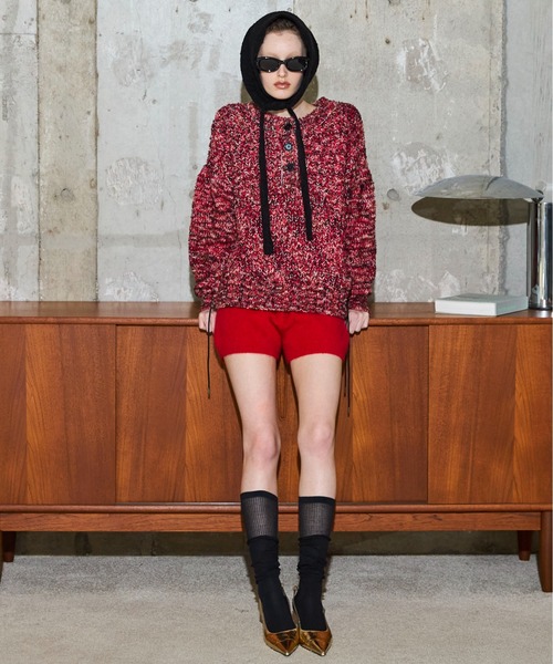 MAISON SPECIAL（メゾンスペシャル）の「2way Neck Melange Knit Pullover / 2WAYネックメランジニット（ニット/セーター・レディース・ブラック/ブルー/レッド・FREE）」の6枚目の写真