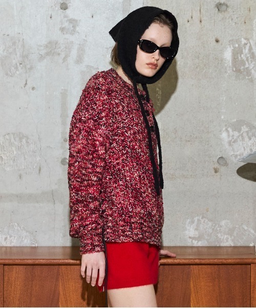 MAISON SPECIAL（メゾンスペシャル）の「2way Neck Melange Knit Pullover / 2WAYネックメランジニット（ニット/セーター・レディース・ブラック/ブルー/レッド・FREE）」の7枚目の写真