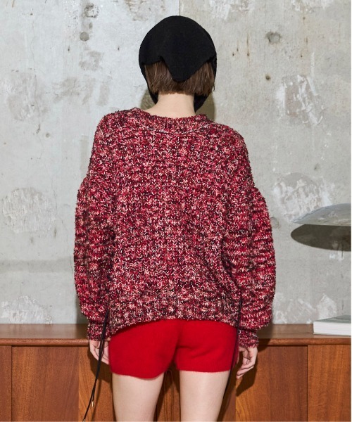 MAISON SPECIAL（メゾンスペシャル）の「2way Neck Melange Knit Pullover / 2WAYネックメランジニット（ニット/セーター・レディース・ブラック/ブルー/レッド・FREE）」の8枚目の写真