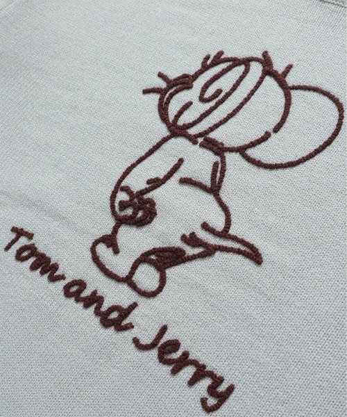 Tom＆Jerry（トムアンドジェリー）の「【TOM & JERRY/トムとジェリー】ループ刺繍＆シャギージャガードクルーネックニット（ニット/セーター・レディース・ネイビー/サックスブルー/スミクロ/オフホワイト・MEDIUM/LARGE）」の22枚目の写真