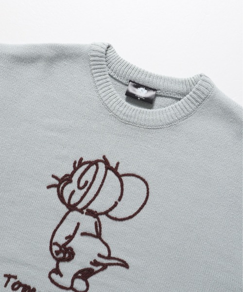 Tom＆Jerry（トムアンドジェリー）の「【TOM & JERRY/トムとジェリー】ループ刺繍＆シャギージャガードクルーネックニット（ニット/セーター・レディース・ネイビー/サックスブルー/スミクロ/オフホワイト・MEDIUM/LARGE）」の21枚目の写真
