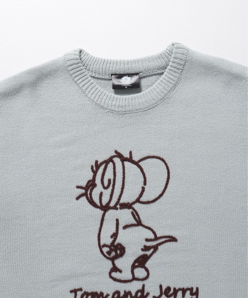 Tom＆Jerry（トムアンドジェリー）の「【TOM & JERRY/トムとジェリー】ループ刺繍＆シャギージャガードクルーネックニット（ニット/セーター・レディース・ネイビー/サックスブルー/スミクロ/オフホワイト・MEDIUM/LARGE）」の20枚目の写真