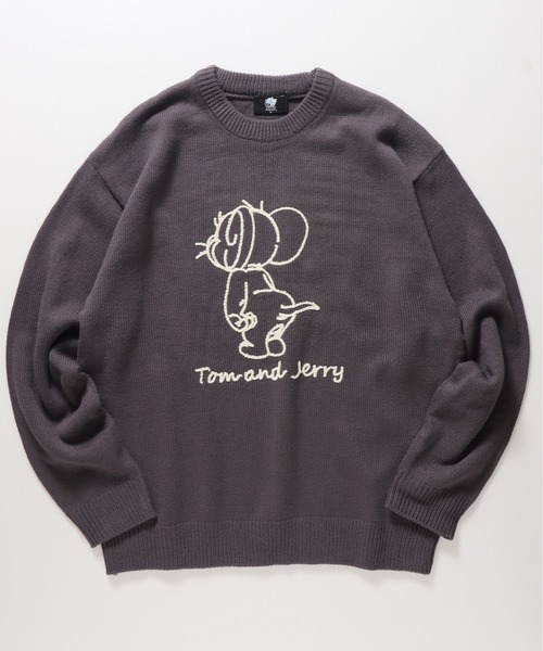 Tom＆Jerry（トムアンドジェリー）の「【TOM & JERRY/トムとジェリー】ループ刺繍＆シャギージャガードクルーネックニット（ニット/セーター・レディース・ネイビー/サックスブルー/スミクロ/オフホワイト・MEDIUM/LARGE）」の14枚目の写真