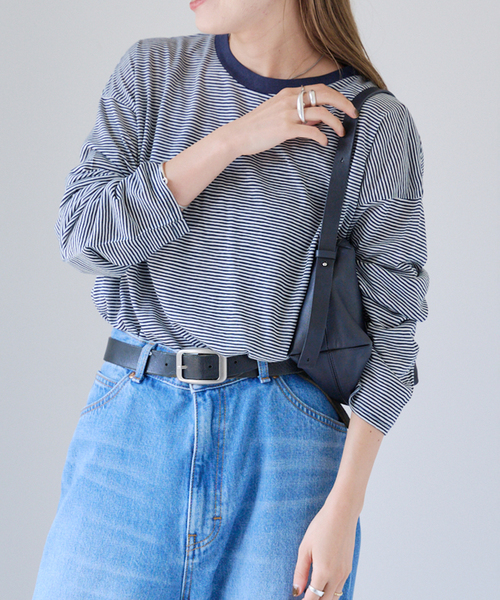 OUTDOOR PRODUCTS（アウトドアプロダクツ）の「シアースラブロンTEE（Tシャツ/カットソー・レディース・ネイビー/イエロー/ホワイト/ピンク/ボルドー/チャコールグレー/ブラック・FREE）」の4枚目の写真