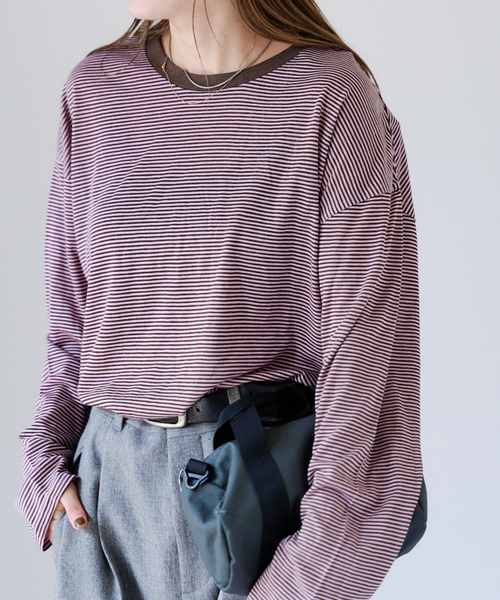 OUTDOOR PRODUCTS（アウトドアプロダクツ）の「シアースラブロンTEE（Tシャツ/カットソー・レディース・ネイビー/イエロー/ホワイト/ピンク/ボルドー/チャコールグレー/ブラック・FREE）」の6枚目の写真