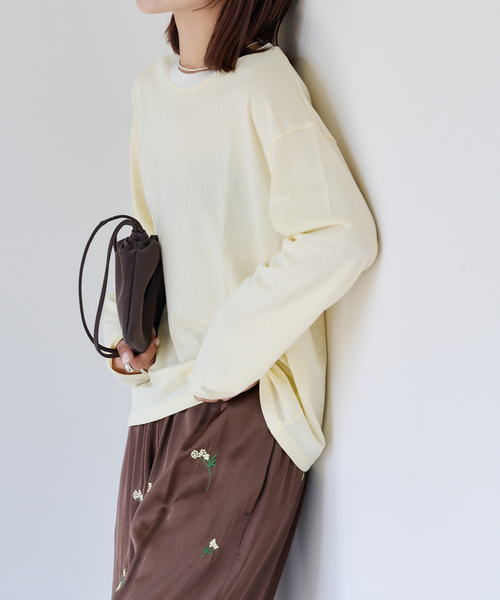 OUTDOOR PRODUCTS（アウトドアプロダクツ）の「シアースラブロンTEE（Tシャツ/カットソー・レディース・ネイビー/イエロー/ホワイト/ピンク/ボルドー/チャコールグレー/ブラック・FREE）」の5枚目の写真