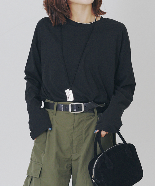 OUTDOOR PRODUCTS（アウトドアプロダクツ）の「シアースラブロンTEE（Tシャツ/カットソー・レディース・ネイビー/イエロー/ホワイト/ピンク/ボルドー/チャコールグレー/ブラック・FREE）」の3枚目の写真