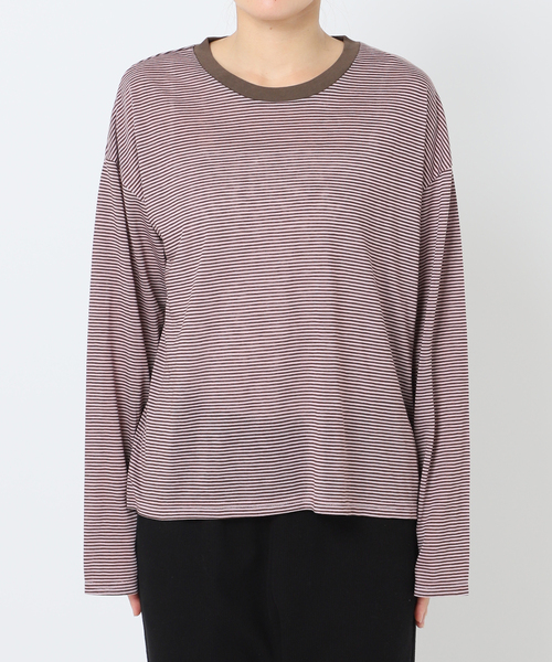 OUTDOOR PRODUCTS（アウトドアプロダクツ）の「シアースラブロンTEE（Tシャツ/カットソー・レディース・ネイビー/イエロー/ホワイト/ピンク/ボルドー/チャコールグレー/ブラック・FREE）」の9枚目の写真