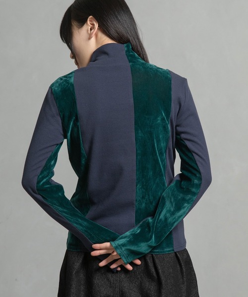 MARECHAL TERRE(マルシャルテル)の「コンビネーションハイネックトップス(Tシャツ/カットソー・レディース・ブラック/ブラウン/グレー/ネイビー・MEDIUM)」の6枚目の写真