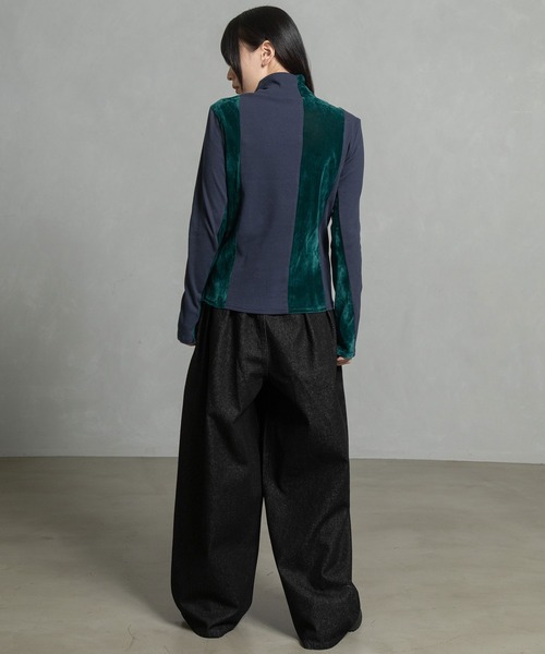 MARECHAL TERRE(マルシャルテル)の「コンビネーションハイネックトップス(Tシャツ/カットソー・レディース・ブラック/ブラウン/グレー/ネイビー・MEDIUM)」の7枚目の写真