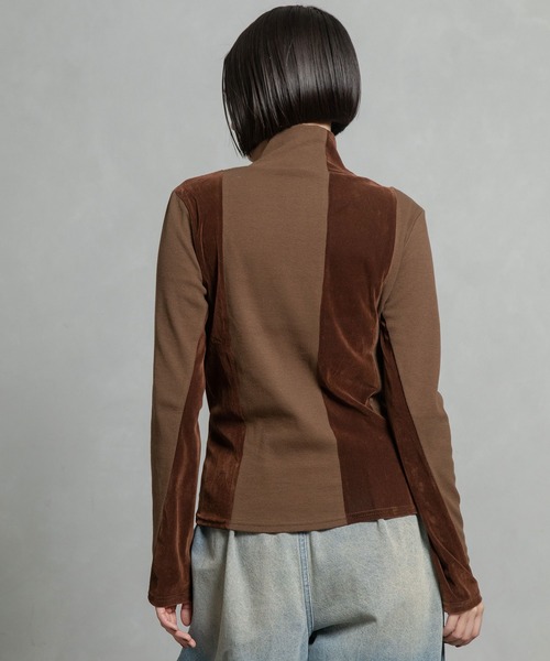 MARECHAL TERRE(マルシャルテル)の「コンビネーションハイネックトップス(Tシャツ/カットソー・レディース・ブラック/ブラウン/グレー/ネイビー・MEDIUM)」の13枚目の写真