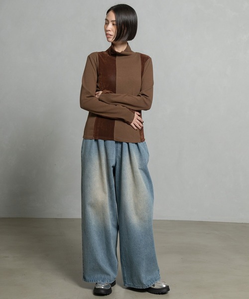 MARECHAL TERRE(マルシャルテル)の「コンビネーションハイネックトップス(Tシャツ/カットソー・レディース・ブラック/ブラウン/グレー/ネイビー・MEDIUM)」の16枚目の写真