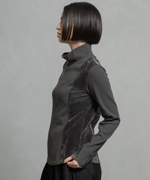 MARECHAL TERRE(マルシャルテル)の「コンビネーションハイネックトップス(Tシャツ/カットソー・レディース・ブラック/ブラウン/グレー/ネイビー・MEDIUM)」の22枚目の写真