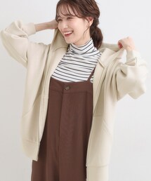 DRESKIP | 【S-LL】大人っぽく着られる ダンボールジップパーカ(カーディガン/ボレロ)