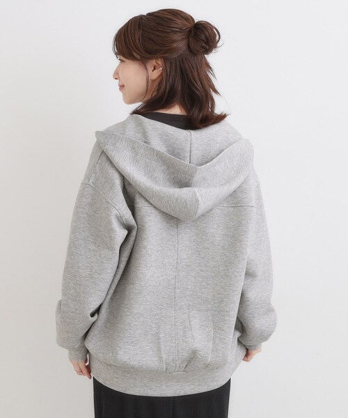 DRESKIP（ドレスキップ）の「【S-LL】大人っぽく着られる ダンボールジップパーカ（カーディガン/ボレロ・レディース・グレー/ナチュラル/ブラック・01/02/03/04）」の6枚目の写真