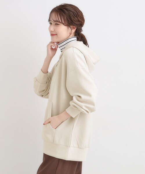 DRESKIP（ドレスキップ）の「【S-LL】大人っぽく着られる ダンボールジップパーカ（カーディガン/ボレロ・レディース・グレー/ナチュラル/ブラック・01/02/03/04）」の18枚目の写真