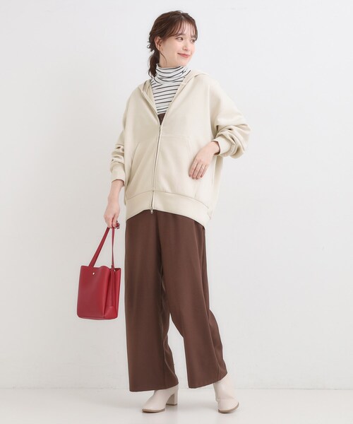 DRESKIP（ドレスキップ）の「【S-LL】大人っぽく着られる ダンボールジップパーカ（カーディガン/ボレロ・レディース・グレー/ナチュラル/ブラック・01/02/03/04）」の14枚目の写真