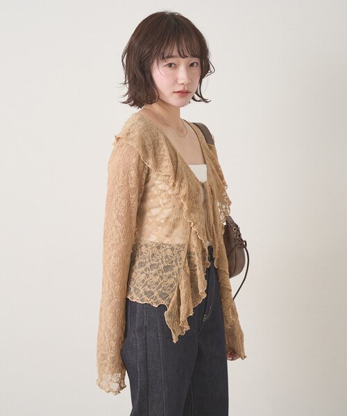 mline（エムライン）の「[mline]ティアードレースブラウス（シャツ/ブラウス・レディース・ベージュ/オフホワイト/アイボリー/カーキ・FREE）」の11枚目の写真