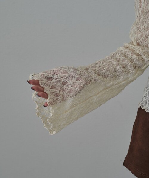 mline（エムライン）の「[mline]ティアードレースブラウス（シャツ/ブラウス・レディース・ベージュ/オフホワイト/アイボリー/カーキ・FREE）」の20枚目の写真