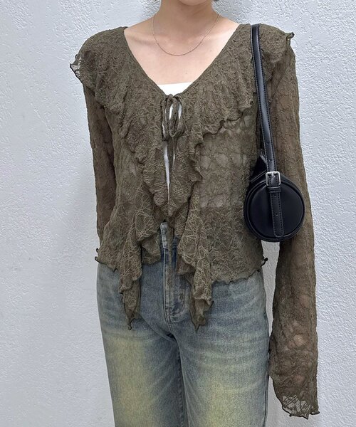 mline（エムライン）の「[mline]ティアードレースブラウス（シャツ/ブラウス・レディース・ベージュ/オフホワイト/アイボリー/カーキ・FREE）」の21枚目の写真